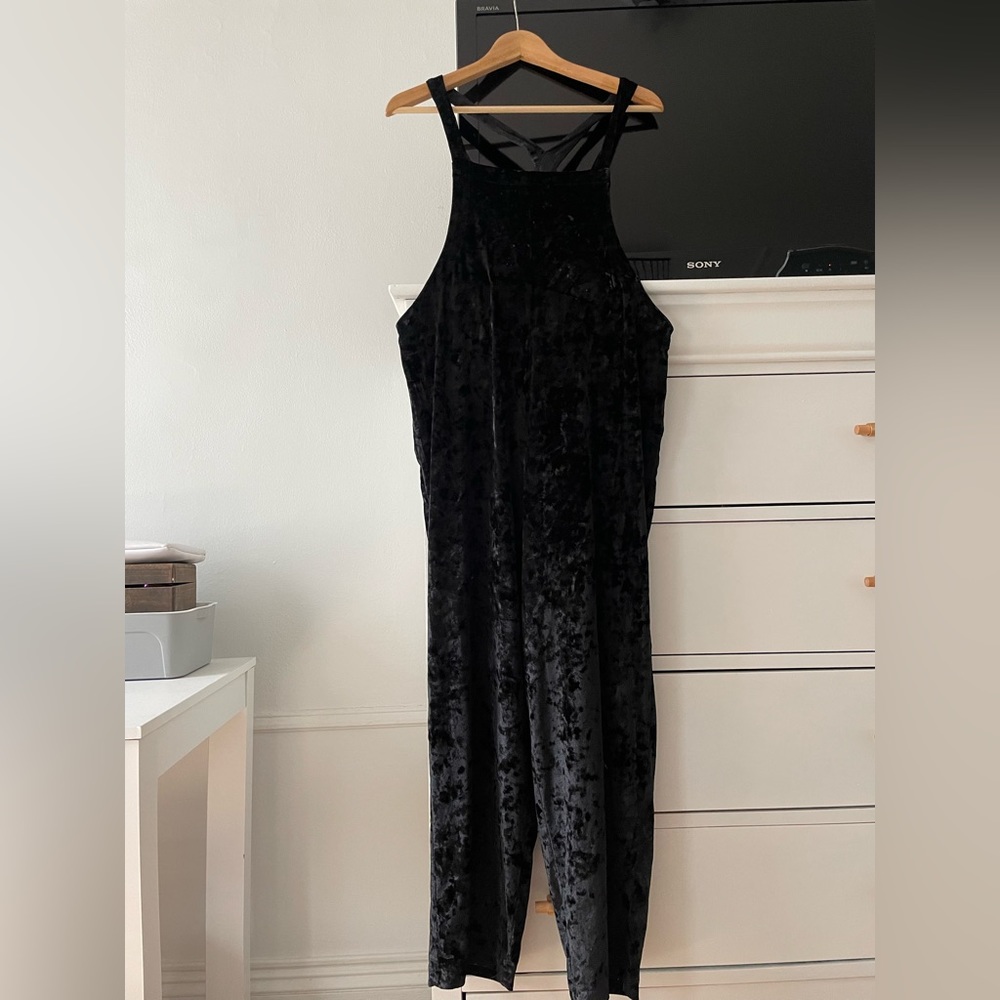Velvet Black Overall Jumpsuit